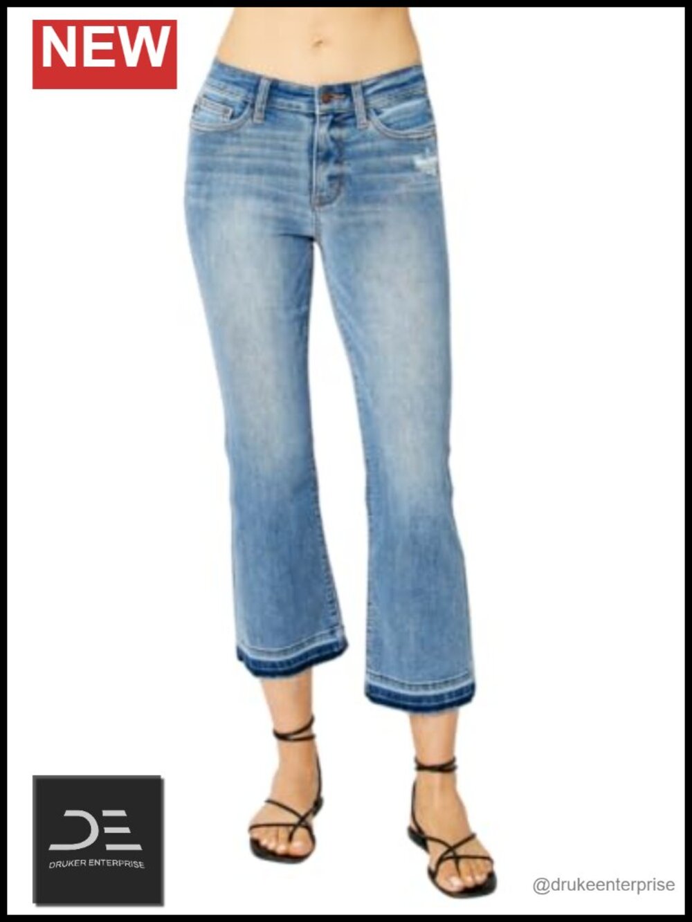 Mid Rise Release Hem Cropped Bootcut Jeans